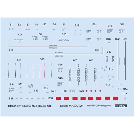 Eduard 1:48 Spitfire Mk.II stencils