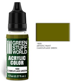 Green Stuff World Farba akrylowa ACRYLIC COLOR - CAMOUFLAGE GREEN - 17ml