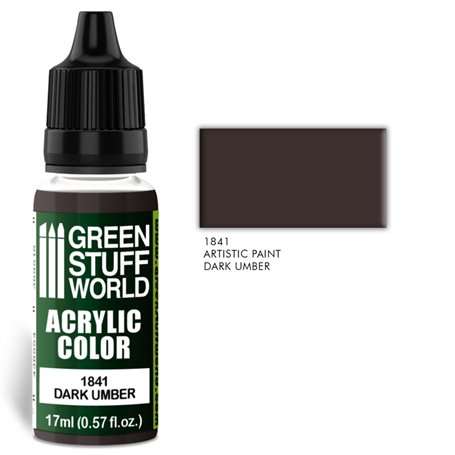 Green Stuff World Farba akrylowa ACRYLIC COLOR - DARK UMBER - 17ml