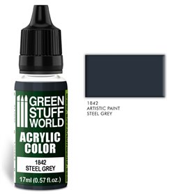 Green Stuff World Farba akrylowa ACRYLIC COLOR - STEEL GREY - 17ml