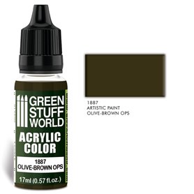 Green Stuff World Farba akrylowa ACRYLIC COLOR - OLIVE-BROWN OPS - 17ml