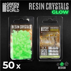 Green Stuff World GREEN GLOW Resin Crystals Medium