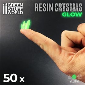 Green Stuff World GREEN GLOW Resin Crystals Medium