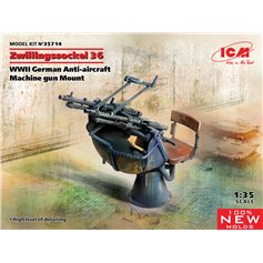 ICM 1:35 Zwillingssockel 36 - WWII GERMAN ANTI-AIRCRAFT MACHINE GUN MOUNT 