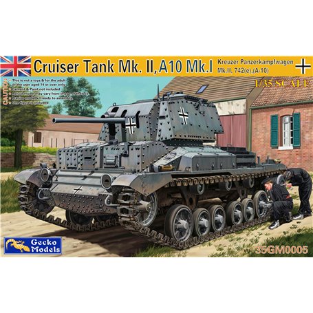 Gecko Models 35GM0005 Kreuzer Panzerkampfwagen Mk.II, 742(e), (A-10) Cruiser Tank Mk. II, A10 Mk.I