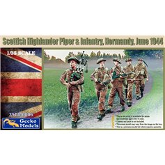 Gecko Models 1:35 SCOTTISH HIGHLANDER PIPER AND INFANTRY - NORMANDY JUNE 1944 