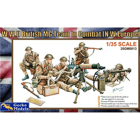 Gecko Models 35GM0013 W.W.II British MG Team In Combat (N.W.Europe)