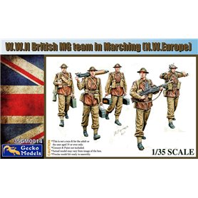 Gecko Models 35GM0014 W.W.II British MG Team In Marching (N.W.Europe)