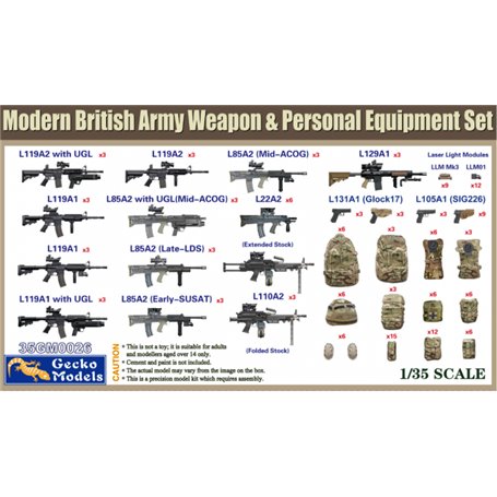 Gecko Models 35GM0026 Modern British Army Weapon & Personal Equipment Set