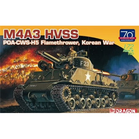 Dragon 7524 1/72 M4A3 HVSS POA-CWS-H5 Flamethrower, Korean War