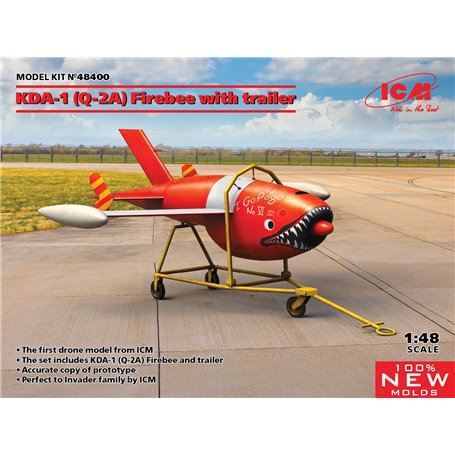 ICM 48400 Q-2A (KDA-1) Firebee with trailer (1 airplane and trailer)