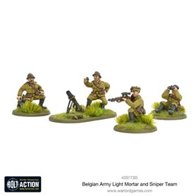 Bolt Action Belgian Army Light Mortar & Sniper Teams