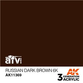 AK Interactive 3RD GENERATION ACRYLICS - RUSSIAN DARK BROWN 6K - 17ml