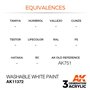 AK Interactive 3RD GENERATION ACRYLICS - WASHABLE WHITE PAINT - 17ml