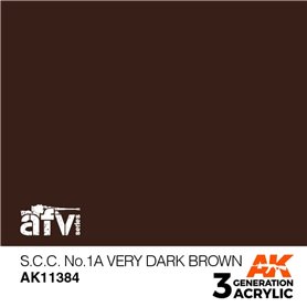 AK Interactive 3RD GENERATION ACRYLICS - S.C.C. NO.1A VERY DARK BROWN - 17ml