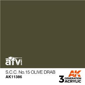 AK Interactive 3RD GENERATION ACRYLICS - S.C.C. NO.15 OLIVE DRAB - 17ml