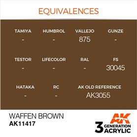 AK Interactive 3RD GENERATION ACRYLICS - WAFFEN BROWN - 17ml