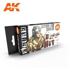 AK Interactive Zestaw farb LEATHER AND BUCKLES 3G
