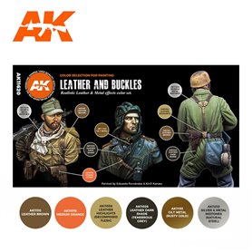 AK Interactive Zestaw farb LEATHER AND BUCKLES 3G