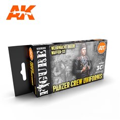 AK Interactive Zestaw farb PANZER CREW BLACK UNIFORMS SET 3G
