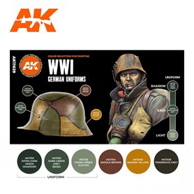 AK Interactive Zestaw farb WWI GERMAN UNIFORM 3G
