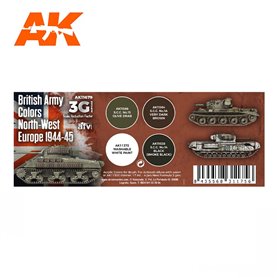 AK Interactive Zestaw farb BRITISH ARMY COLORS NORTH-WEST EUROPE 19