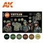 AK Interactive Zestaw farb VIETNAM GREEN AND CAMOUFLAGE COLORS 3G