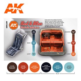 AK Interactive RED AND BLUE INTERIOR COLORS