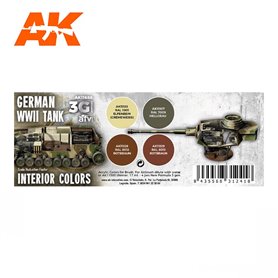AK Interactive Zestaw farb WWII GERMAN TANK INTERIOR COLORS