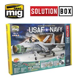 Ammo of MIG Zestaw farb USAF NAVY GREY FIGHTERS SOLUTION BOX