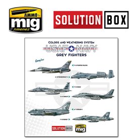 Ammo of MIG Zestaw farb USAF NAVY GREY FIGHTERS SOLUTION BOX
