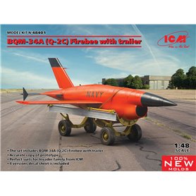 ICM 48401 BQM-34A (Q-2C) Firebee with trailer (1 airplane and trailer)
