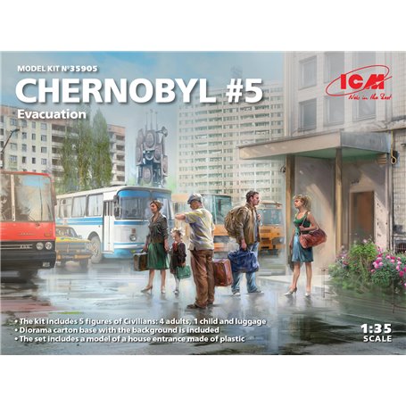 ICM 35905 Chernobyl5. Extraction (4 adults, 1 child and luggage) (100% new molds)