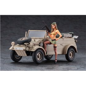 Hasegawa SP473-52273 Pkw.K1 Kübelwagen Type 82 (Balloon Tire) w/Blonde Girl's Figure