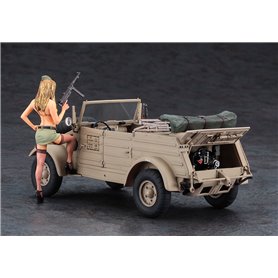Hasegawa SP473-52273 Pkw.K1 Kübelwagen Type 82 (Balloon Tire) w/Blonde Girl's Figure