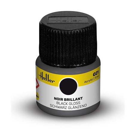 Farba akrylowa Heller 021 Black Gloss 12 ml
