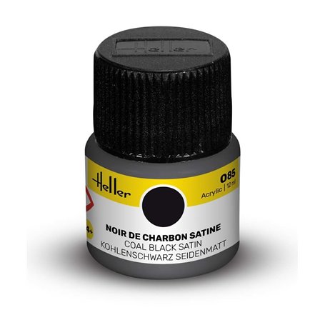 Farba akrylowa Heller 085 Coal Black Satin 12 ml
