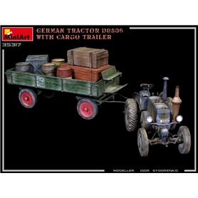 Mini Art 35317 German Tractor D8506 with Cargo Trailer