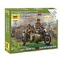 Zvezda 1:72 Soviet motorcycle M-72 with sidecar and crew WWII