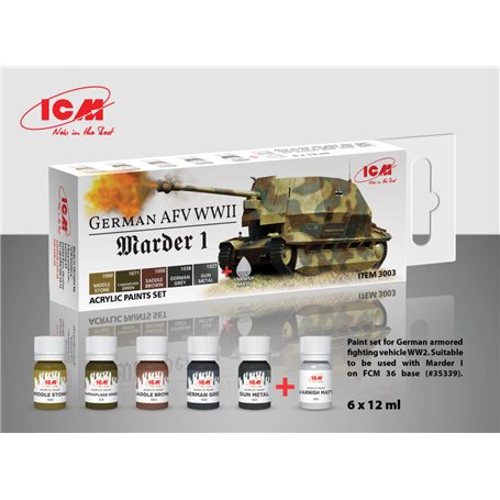 ICM 3003- Paint set for German AFV WW2 and Marder I