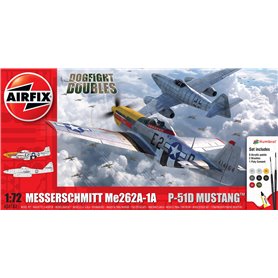 Airfix 1:72 Messerschmitt Me-262 + North American P-51D Mustang - DOGFIGHT DOUBLES - w/paints