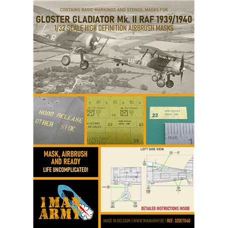 1 Man Army 32DET040 Gloster Gladiator Mk.II RAF 1939/1940