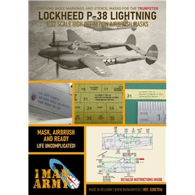 1 Man Army 1:32 Maski do Lockheed P-38 Lightning