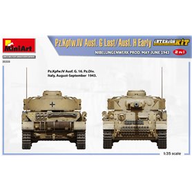 Mini Art 1:35 Pz.Kpfw.IV Ausf.G LAST / AUSF.H EARLY - NIBELUNGENWERK PROD. MAY-JUNE 1943 - INTERIOR KIT
