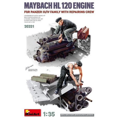 Mini Art 1:35 Maybach HL 120 ENGINE FOR PANZER III/IV W/REPAIR CREW