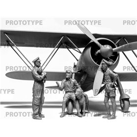 ICM 32025 CR. 42 Falco with Italian Pilots in tropical uniform