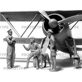 ICM 32025 CR. 42 Falco with Italian Pilots in tropical uniform