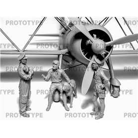 ICM 32025 CR. 42 Falco with Italian Pilots in tropical uniform