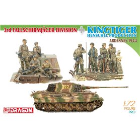 Dragon 7400 3rd Fallschirmjager Division + King Tiger Henschel Production Ardennes 1944