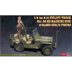 Hasegawa SP483-52283 1/4 ton 4x4 Utility Truck (Cal. 50 M2 Machine Gun) w/Blond Gir's Figure